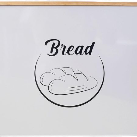 Bread Box | White Farmhouse Bread Box for Kitchen Countertop | Bread Storage Bin Container | Metal Bread Keeper | Vintage Bread Box with Lid & Easy Handle Grip | Bread Container | White