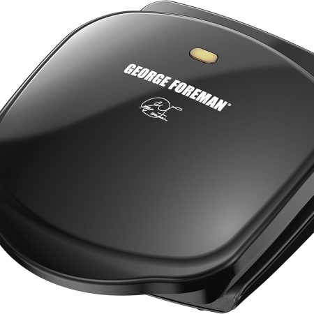George Foreman 2-Serving Classic Plate Electric Indoor Grill and Panini Press, Black, GR10B